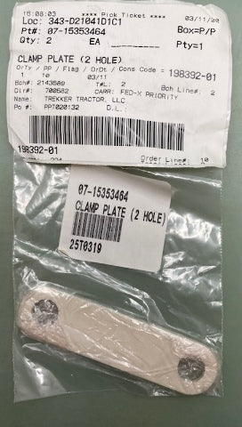 Trekker Tractor 07-15353464 Clamp Plate (2 Hole) New Genuine