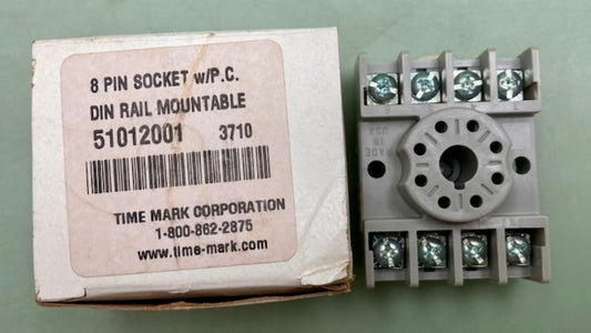 Time Mark 51012001 8 pin socket w/P.C. Din Rail Mountable New Genuine