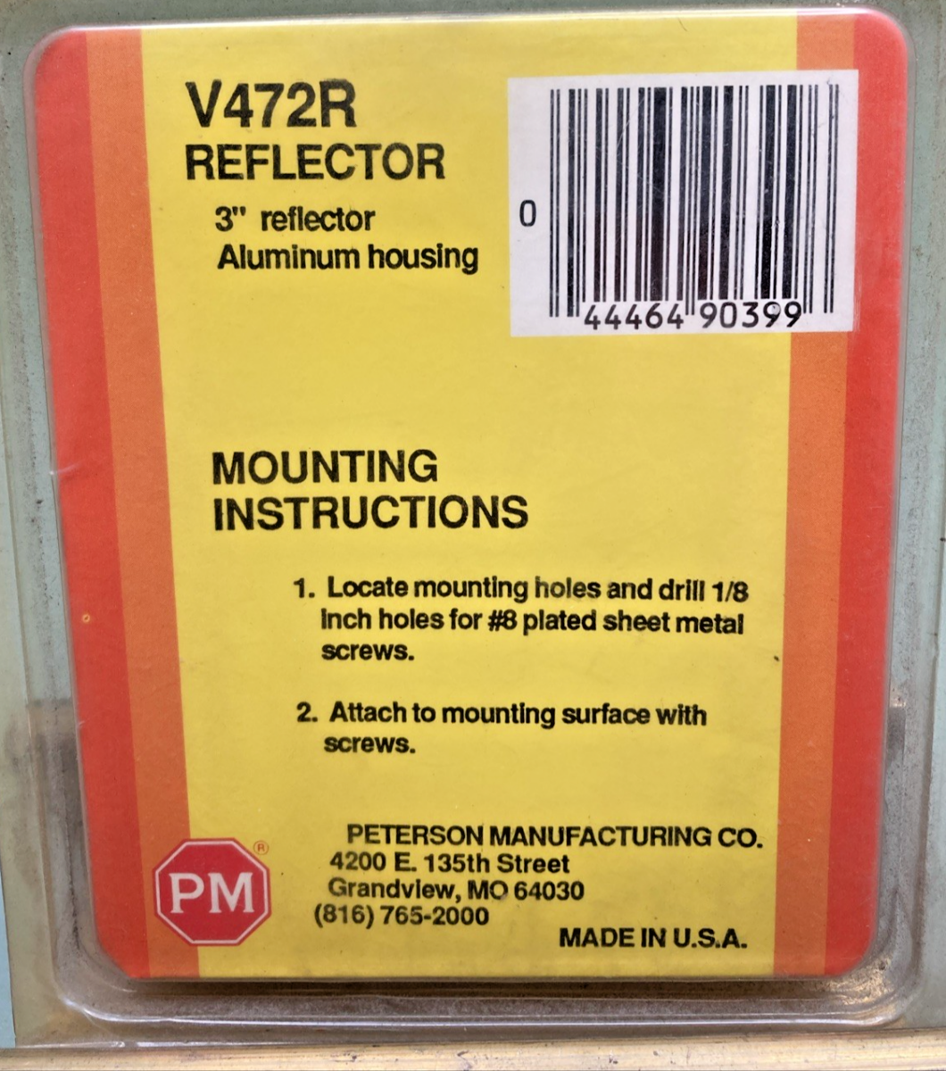 New Genuine Peterson 22-6465-3 V472R 3" Reflector Aluminum Housing
