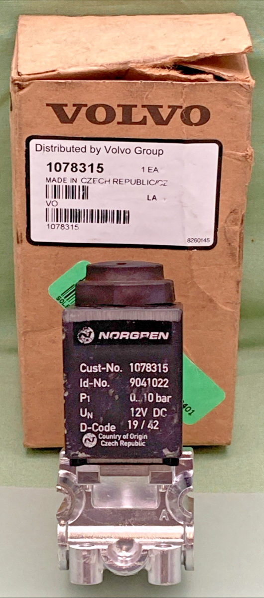 New Genuine Volvo 1078315 Solenoid Valve