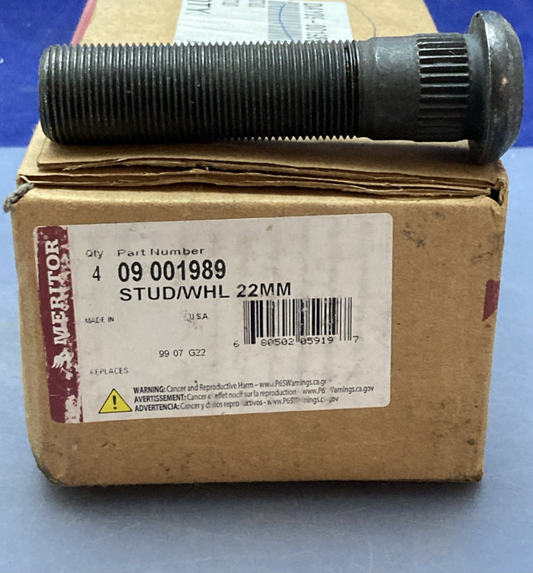 Qty 4 New Genuine Meritor 09 001989 International Wheel Studs 22MM