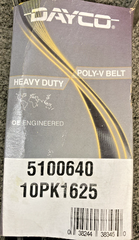 New Genuine Dayco 5100640 10PK1625 Heavy Duty Poly Rib Belt