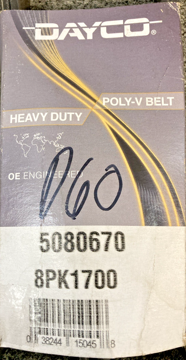 New Genuine Dayco 5080670 8K1700 Heavy Duty Poly Rib Belt