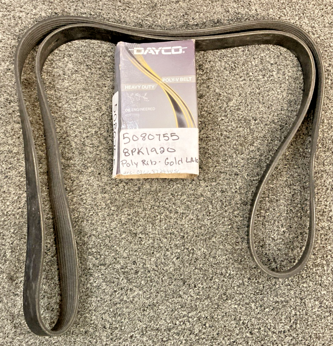New Genuine Dayco 5080755 8pk1920 Poly Rib Belt, Gold Label