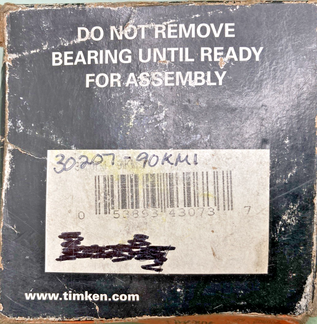 New Genuine Timken 30207M-90KM1 Tapered Roller Bearing Cone and Cup Assembly