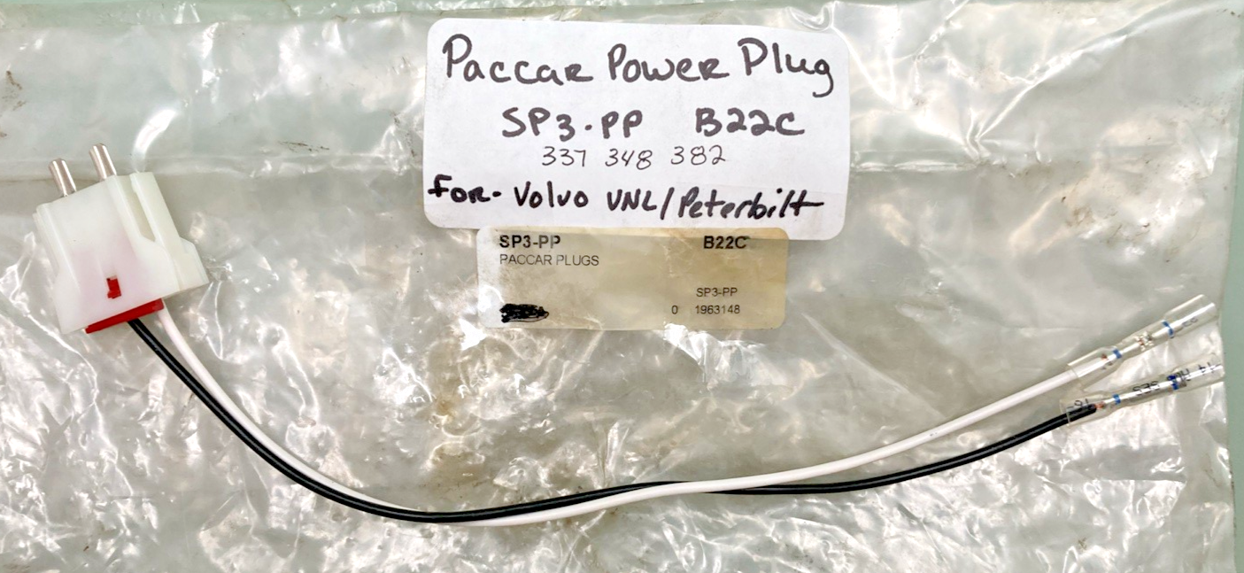 New Genuine Paccar SP3-PP B22C 337 348 382 Power Plug, For: Volvo VNL, Peterbilt