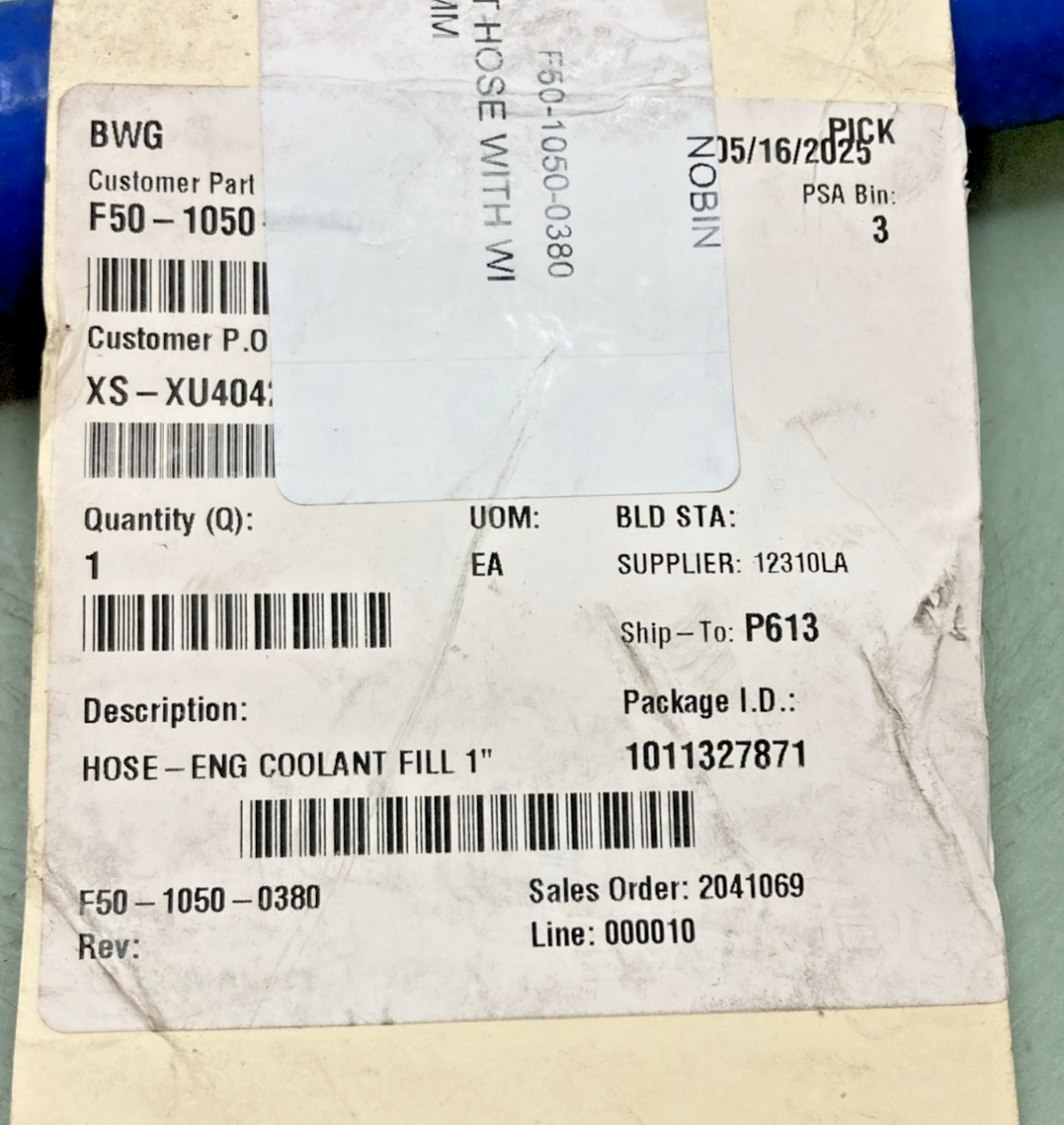New Genuine Paccar F50-1050-0380 Silicone Coolant Hose with Spring Insert
