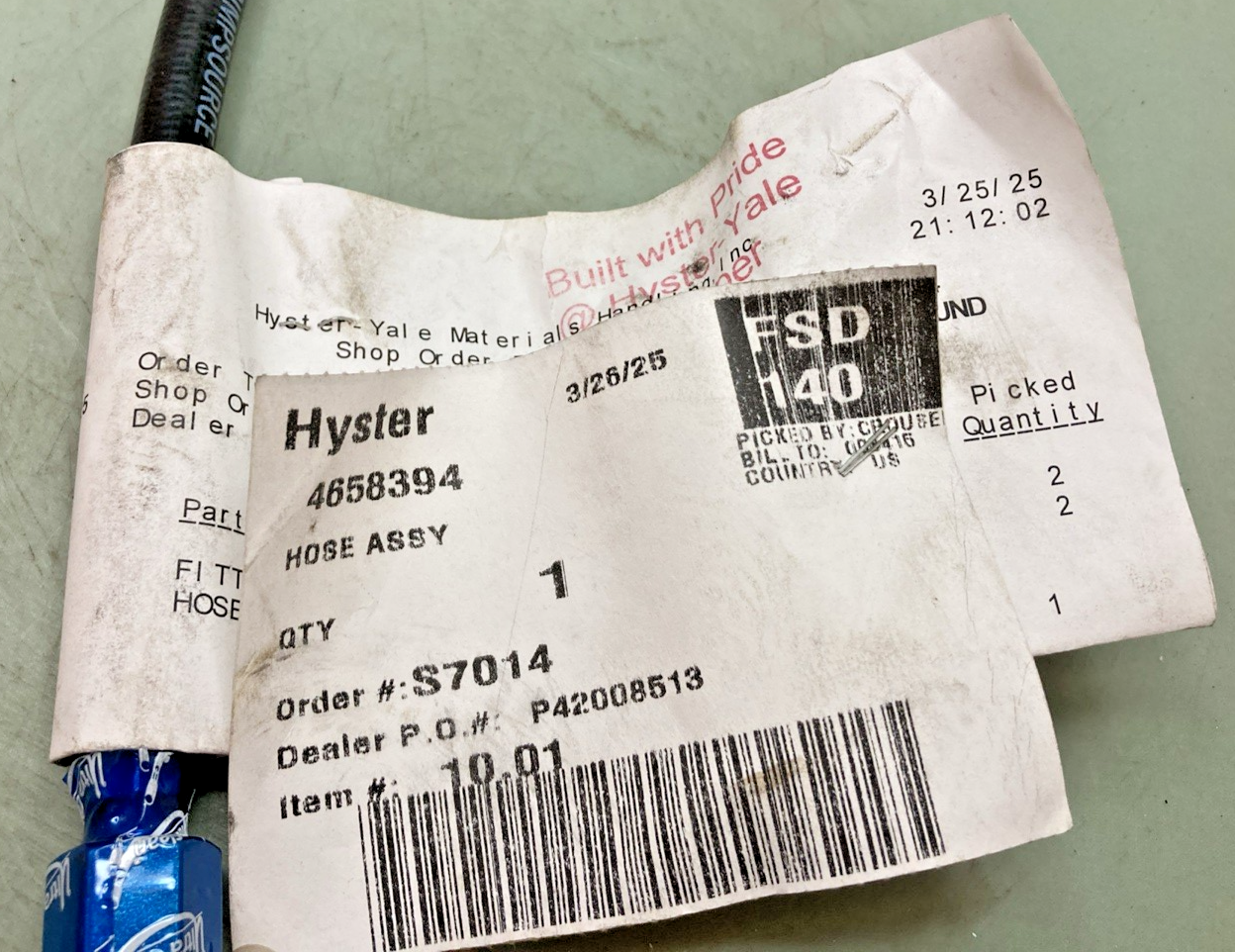 New Genuine Hyster 4212843 Hose Assy