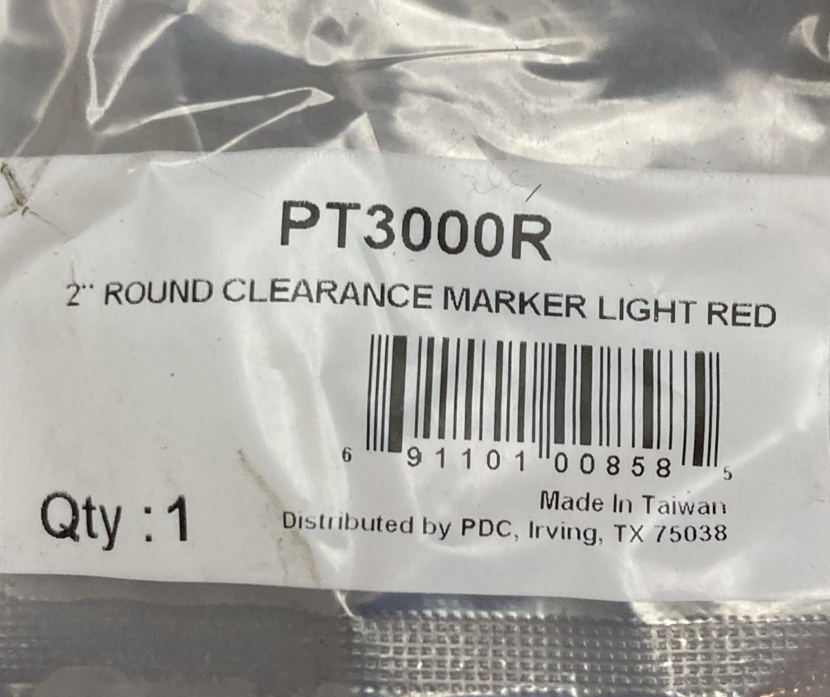 New Genuine OTR PT3000R 2" Round Marker/Clearance Light Red