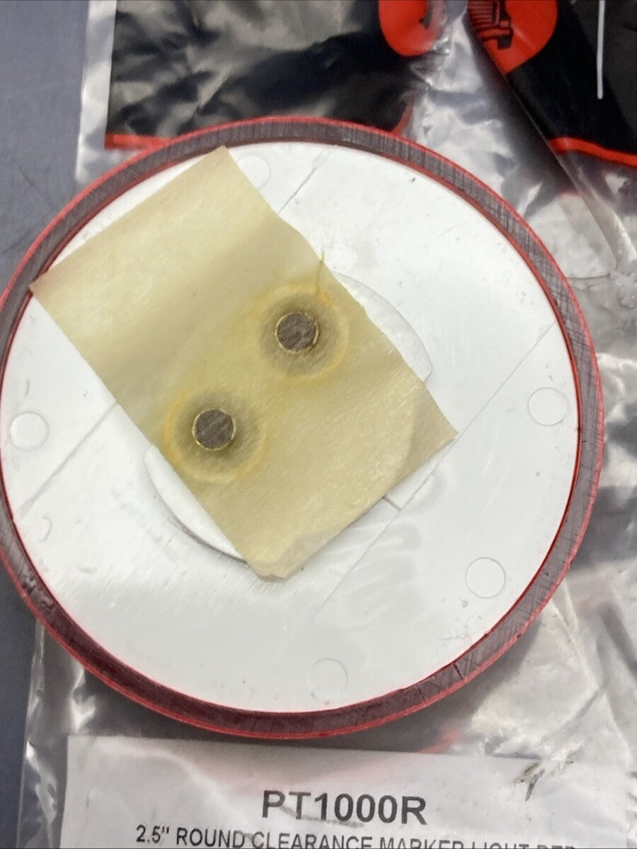 Qty 2 New Genuine OTR PT1000R Clearance Marker Light, 2.5" Round LED