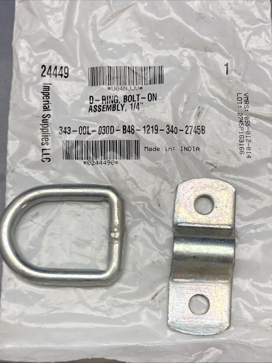 Qty 3 New Genuine Imperial Supplies 24449 D-Ring, Bolt-On Assembly, 1/4"