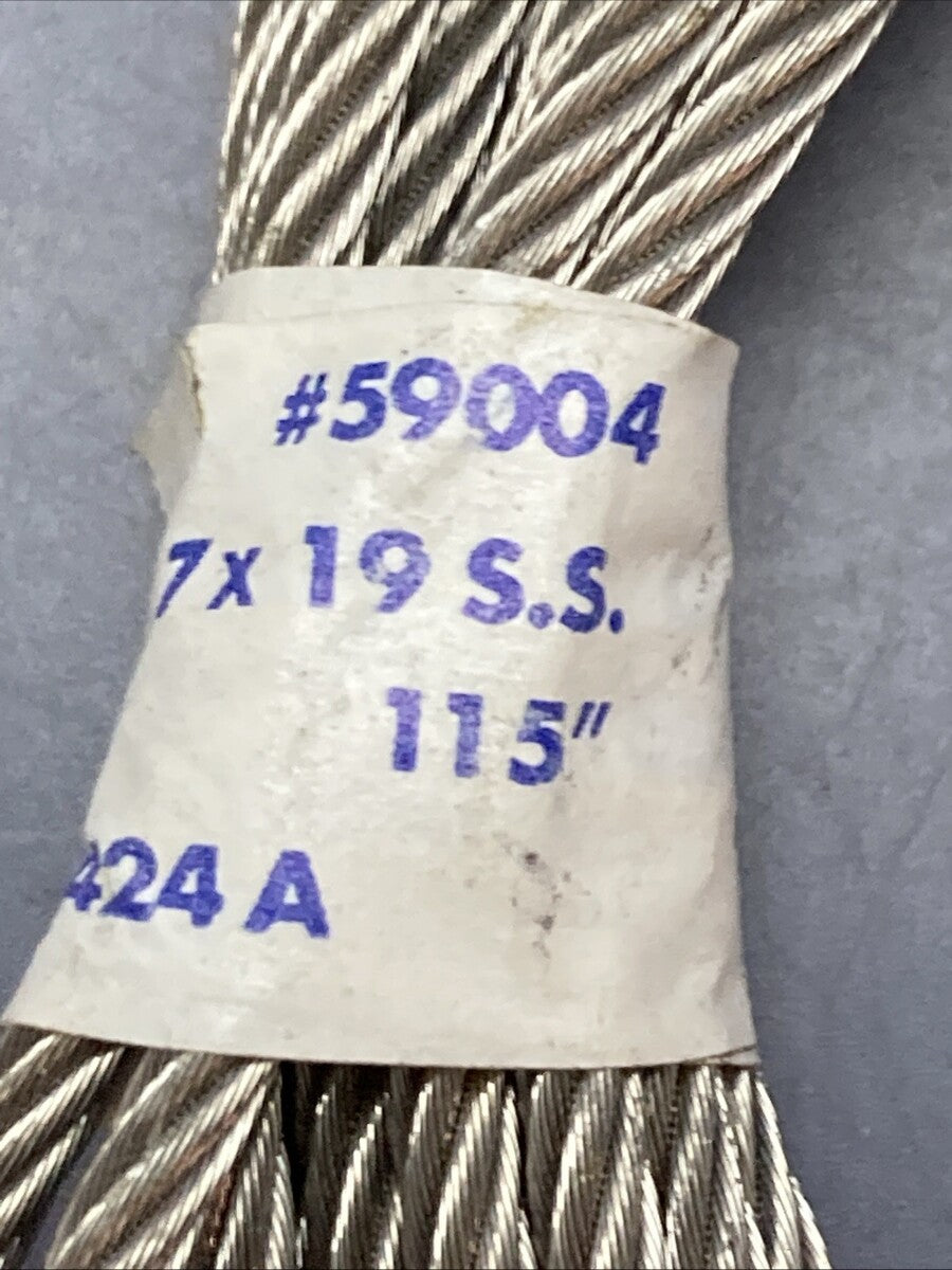 New Genuine Todco 59004 115" Stainless Steel Finish Door Cable