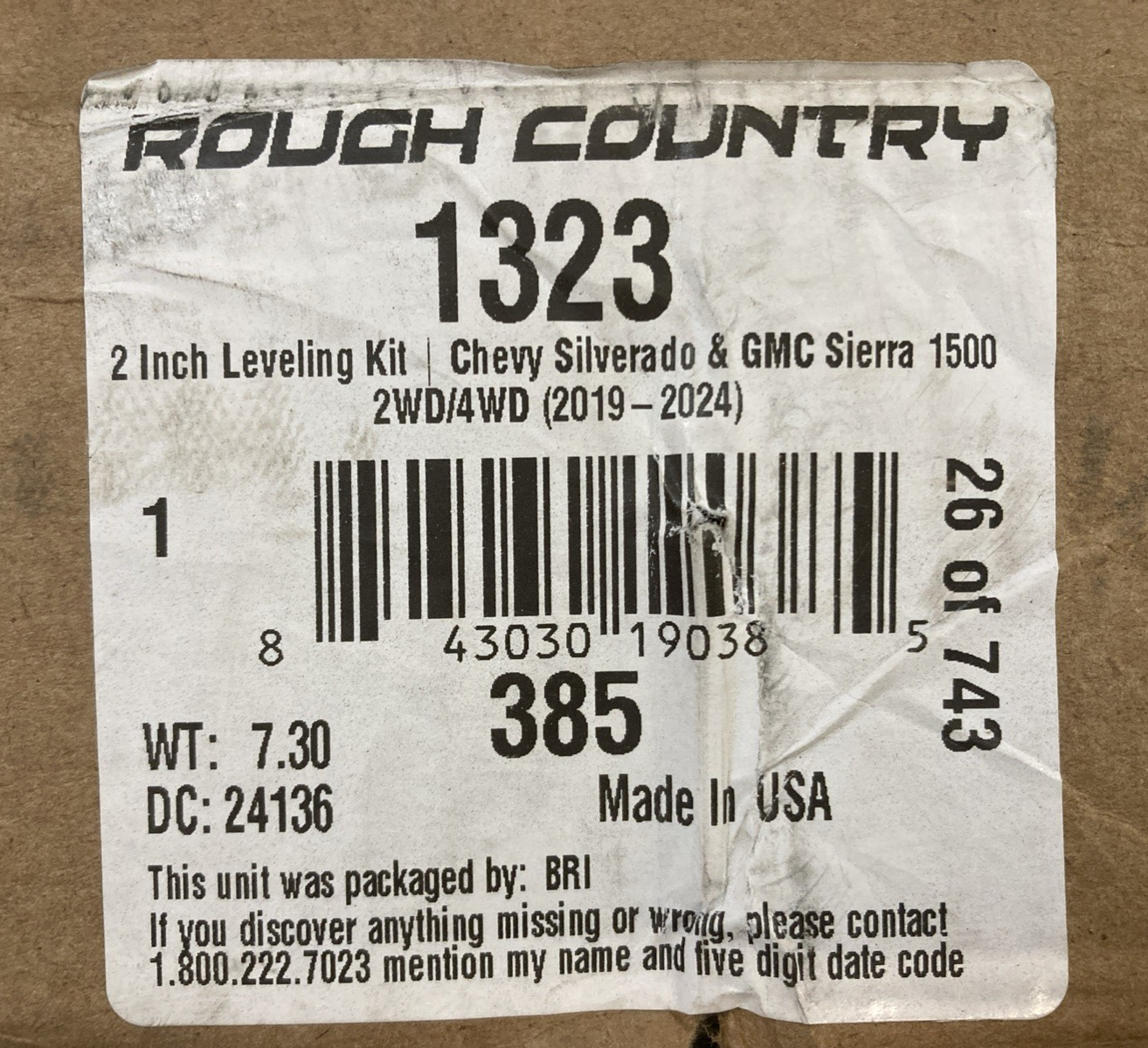 New Genuine Rough Country 1323 2" Leveling Kit Chevy/ GMC 1500 2/4wd 2019-24