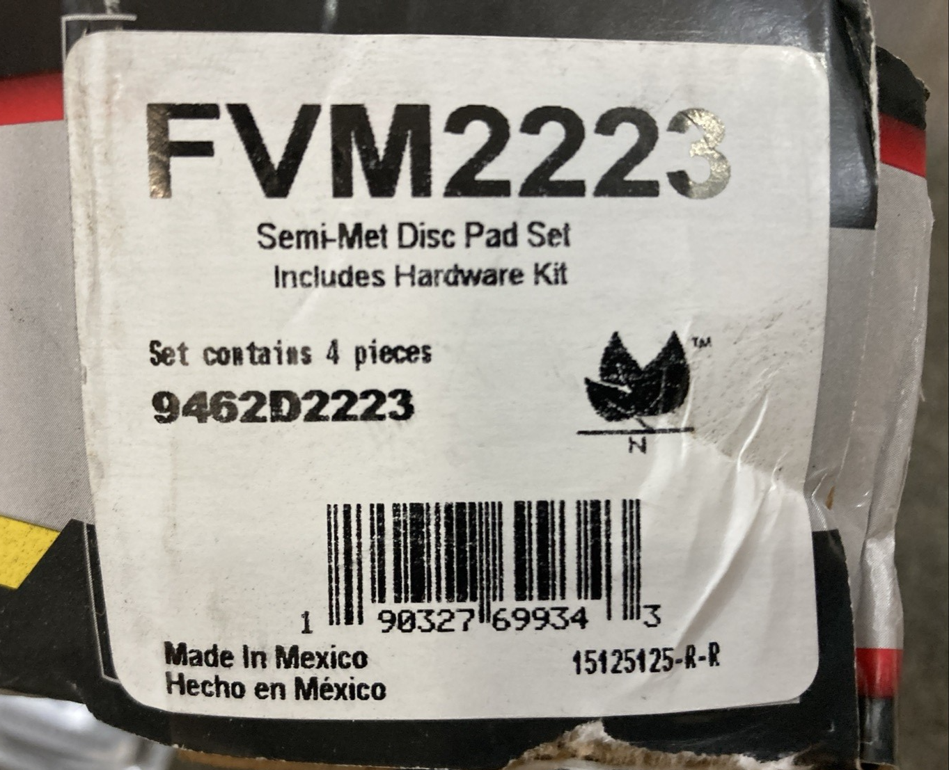 New Genuine FVP FVM2223 Semi-Met Disc Brake Pad Set