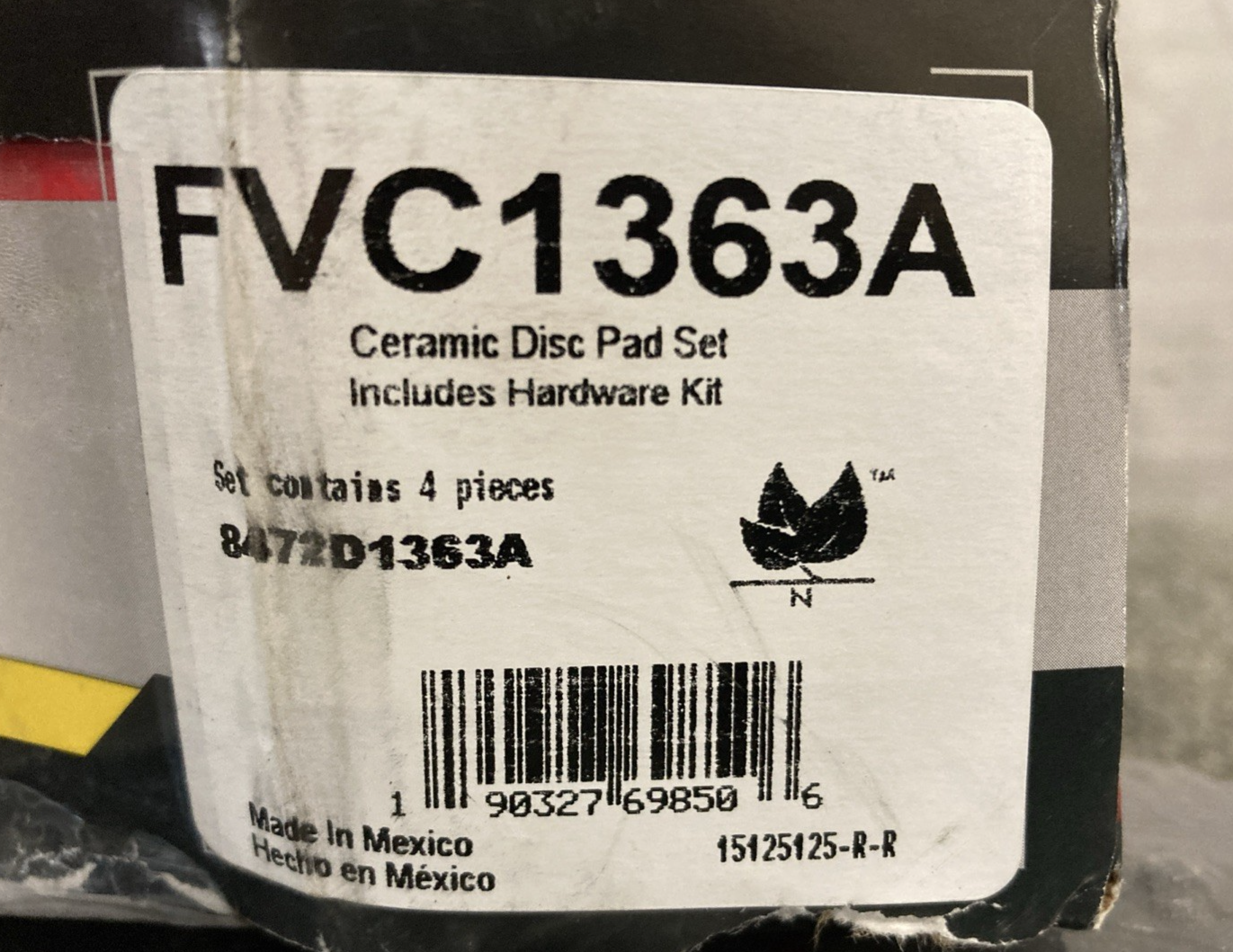 New Genuine FVP FVC1363A Ceramic Disc Brake Pad Set