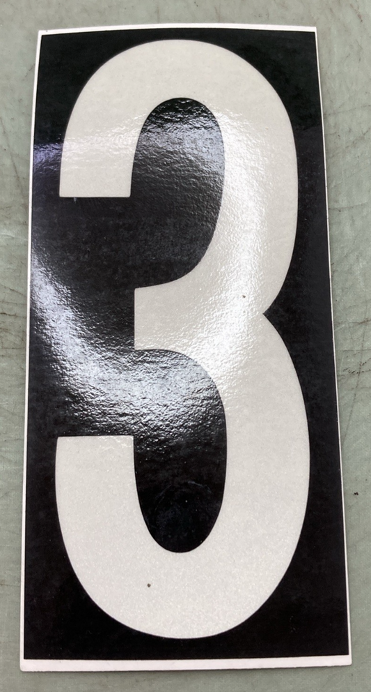 Qty 5 New Replaces Uline 4.5" Reflective Vinyl Vehicle Number 3