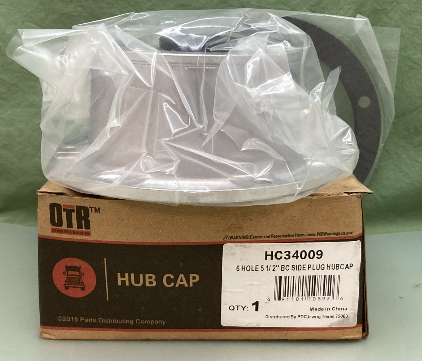 New Genuine OTR HC34009 6-Hole 5 1/2" BC Side Plug Hub Cap