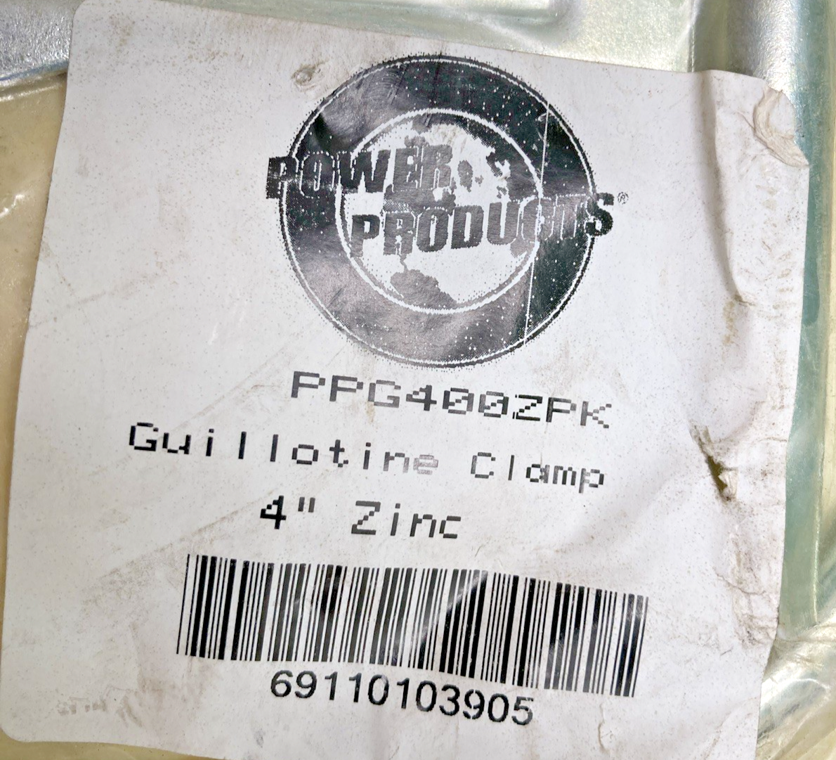 New Genuine Power Products PPG400ZPK Guillotine Clamp 4" Zinc