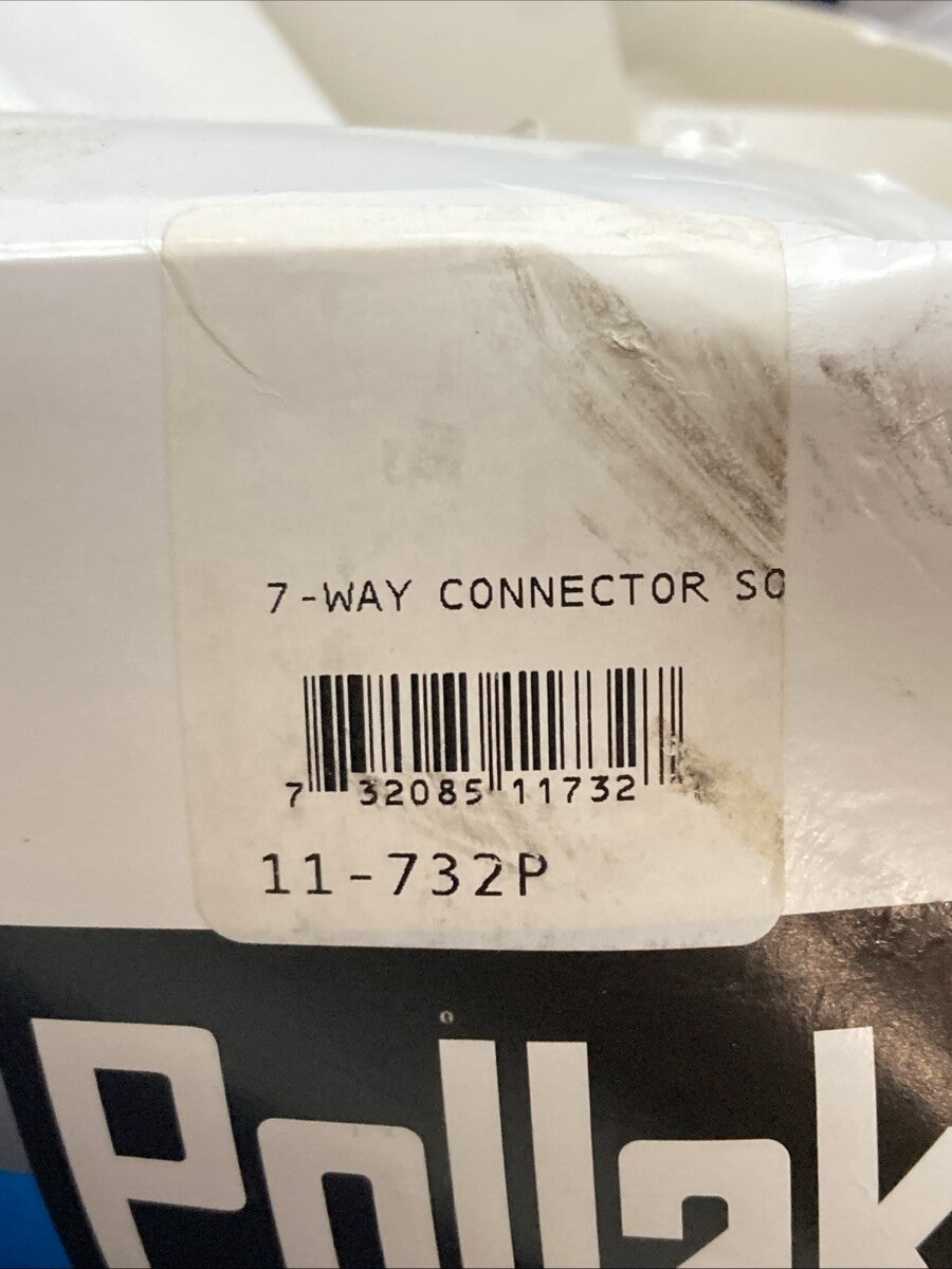 New Genuine Pollak 11-732P 7-Way Connector Socket With Faceplate Solid Pins