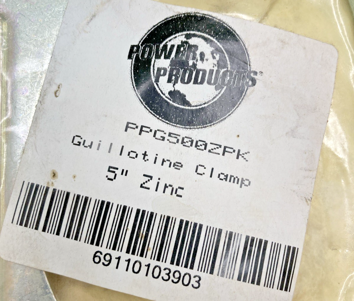 New Genuine Power Products PPG500ZPK Guillotine Clamp 5" Zinc, Incomplete Kit