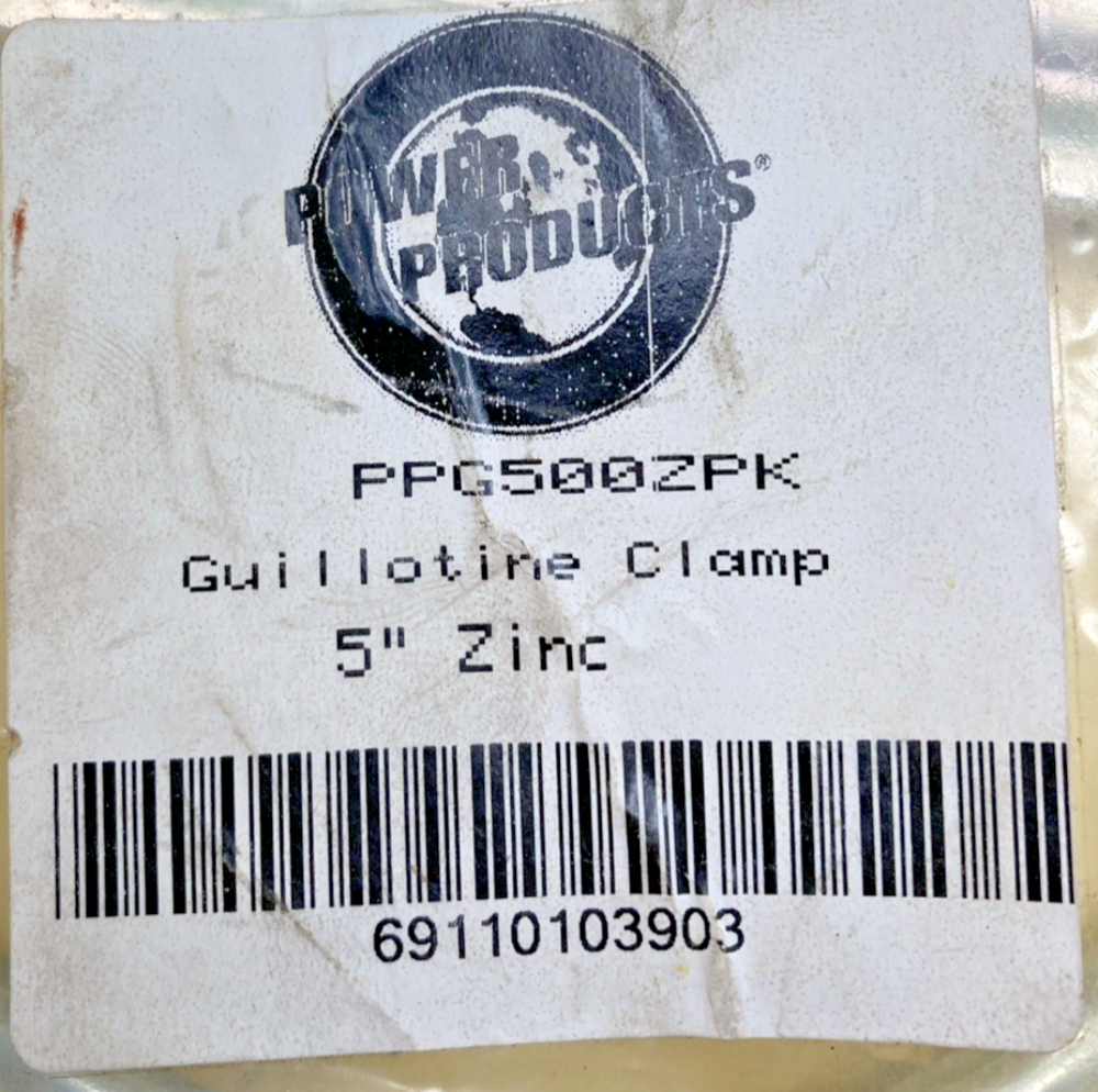 New Genuine Power Products PPG500ZPK Guillotine Clamp 5" Zinc, Incomplete Kit