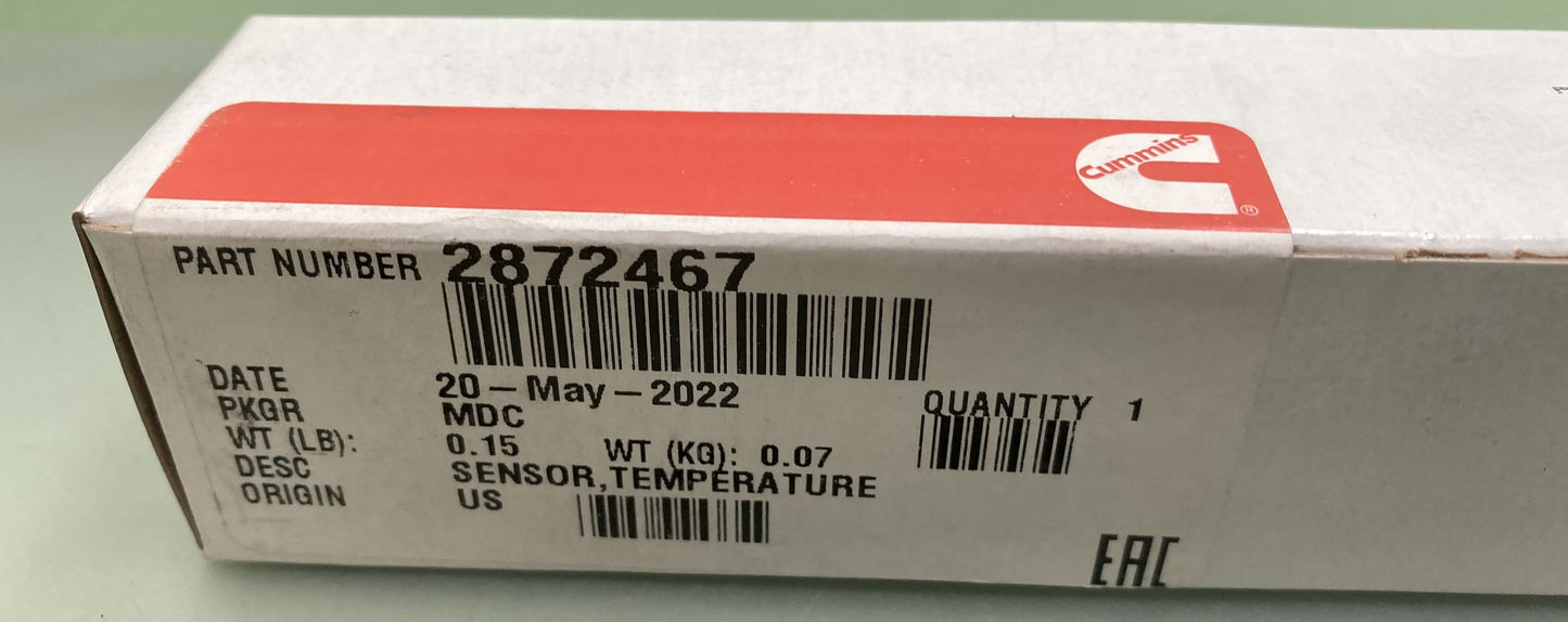New Genuine Cummins 2872467 Sensor-Temperature
