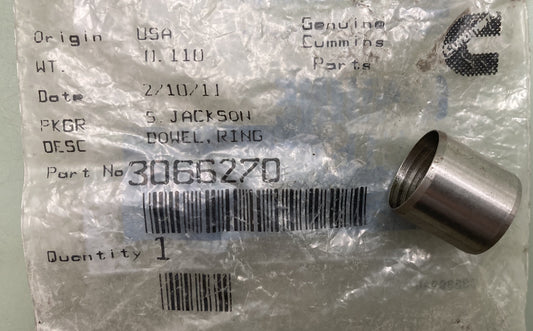 New Genuine Cummins 3066270 Dowel, Ring