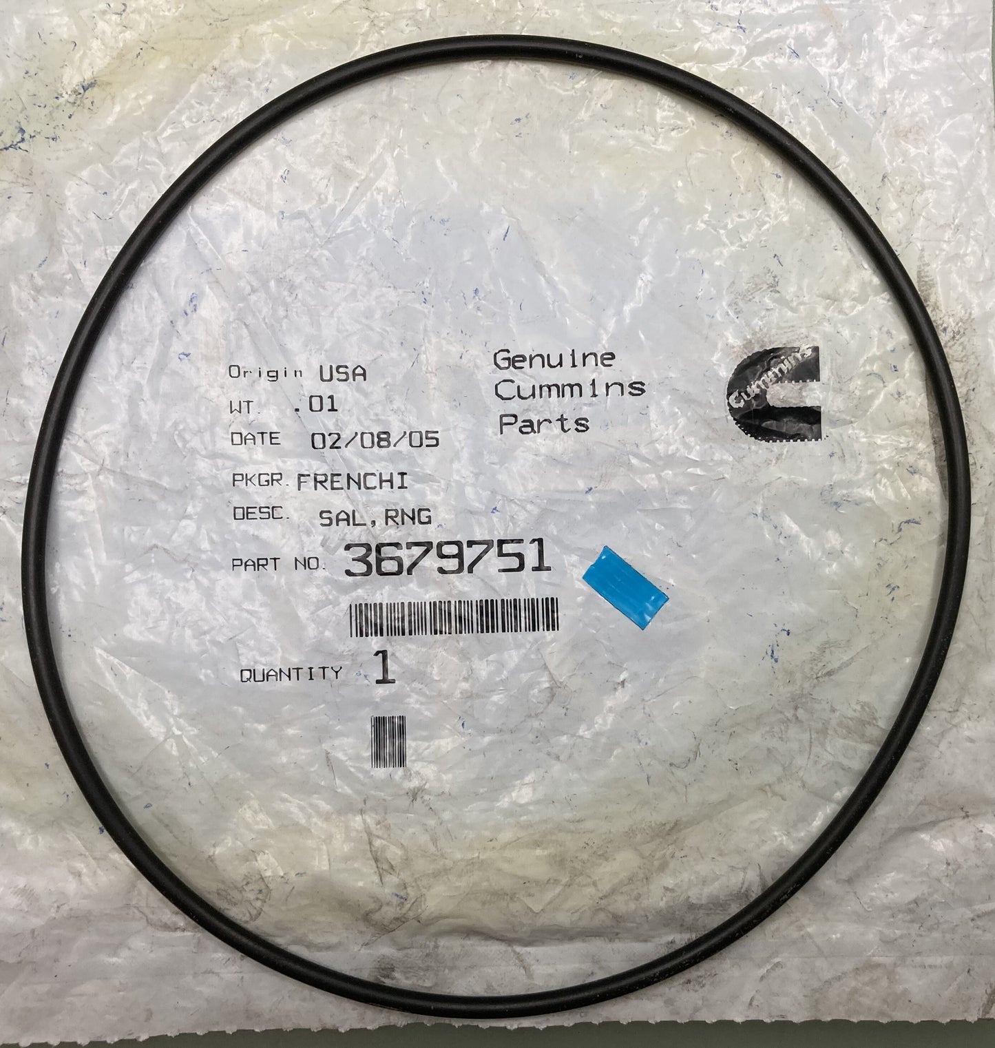 New Genuine Cummins 3679751 Seal, O Ring