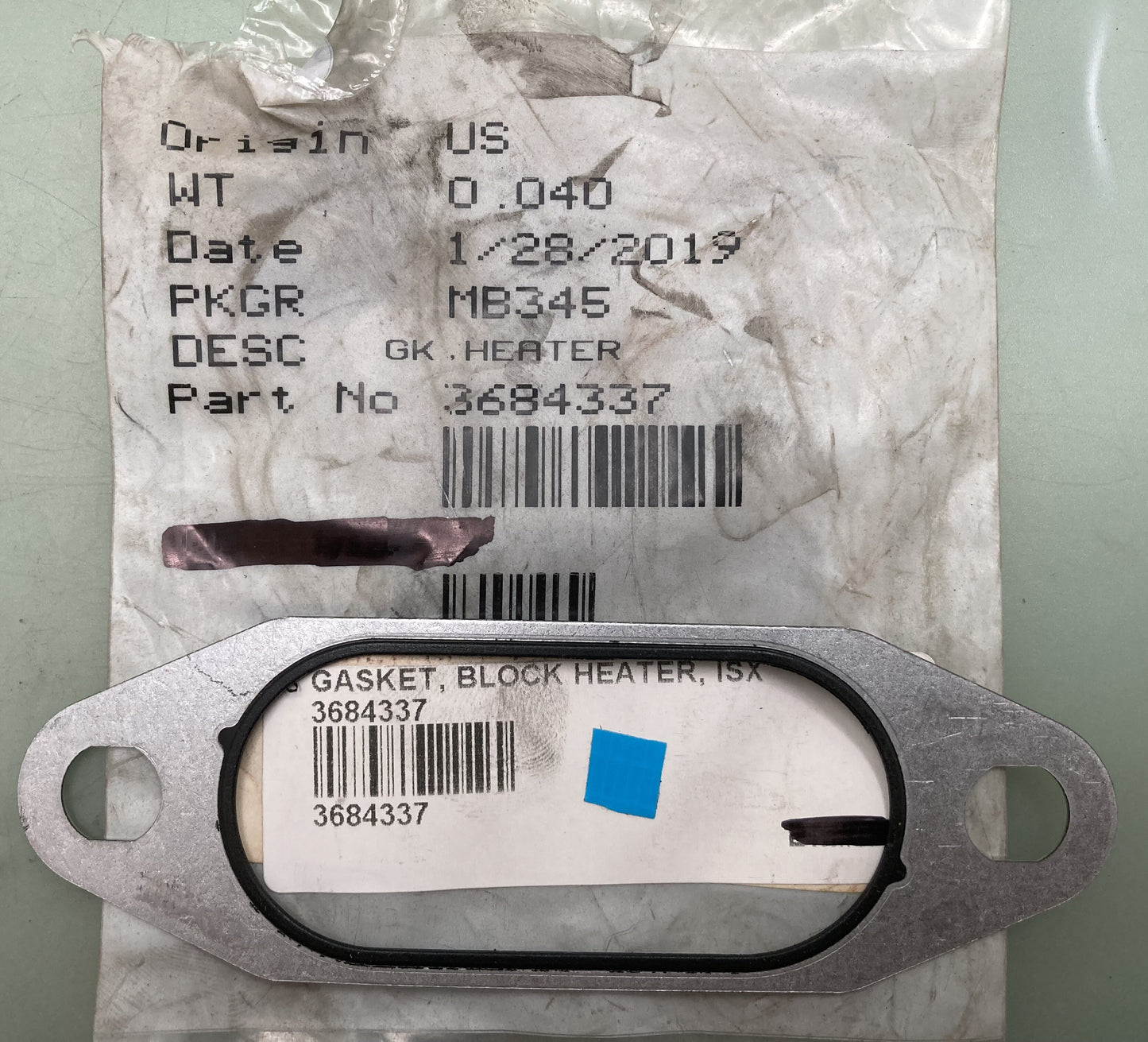 New Genuine Cummins 3684337 Heater Gasket