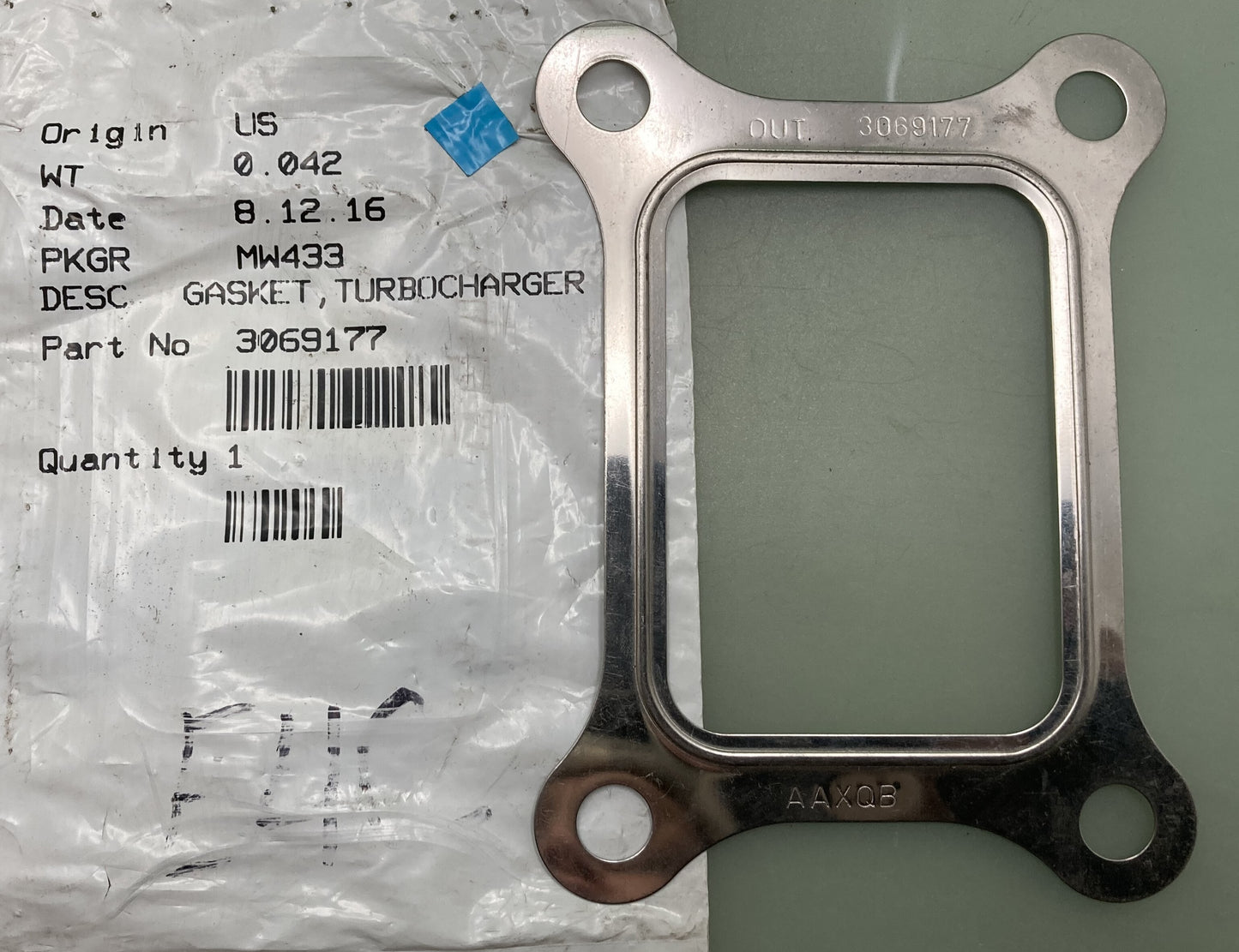 New Genuine Cummins 3069177 Gasket, Turbocharger
