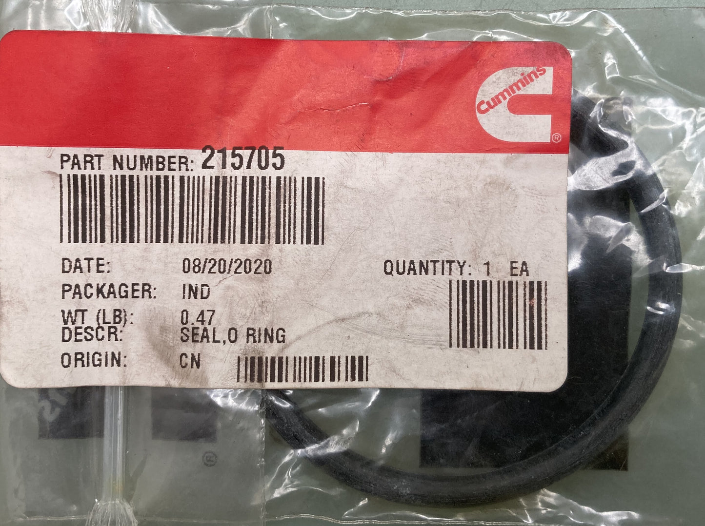 New Genuine Cummins 215705 Seal, O Ring