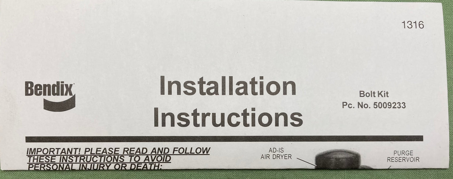 New Genuine Bendix BX5009233 One Bolt Kit