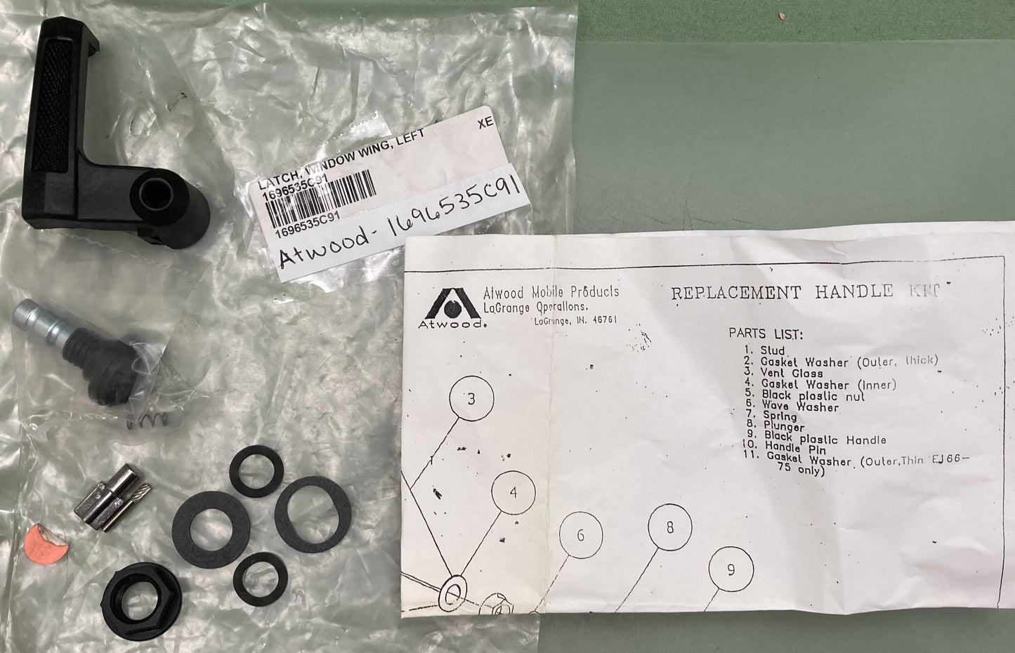 New Genuine Atwood 1696535C91 Latch, Window Wing, Left