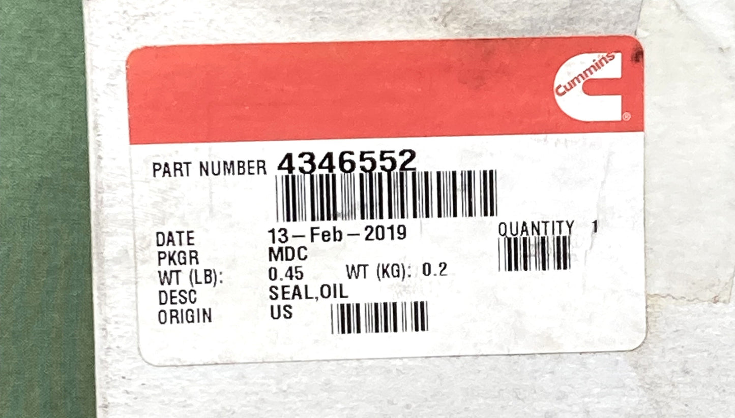New Genuine Cummins 4346552 Oil Seal
