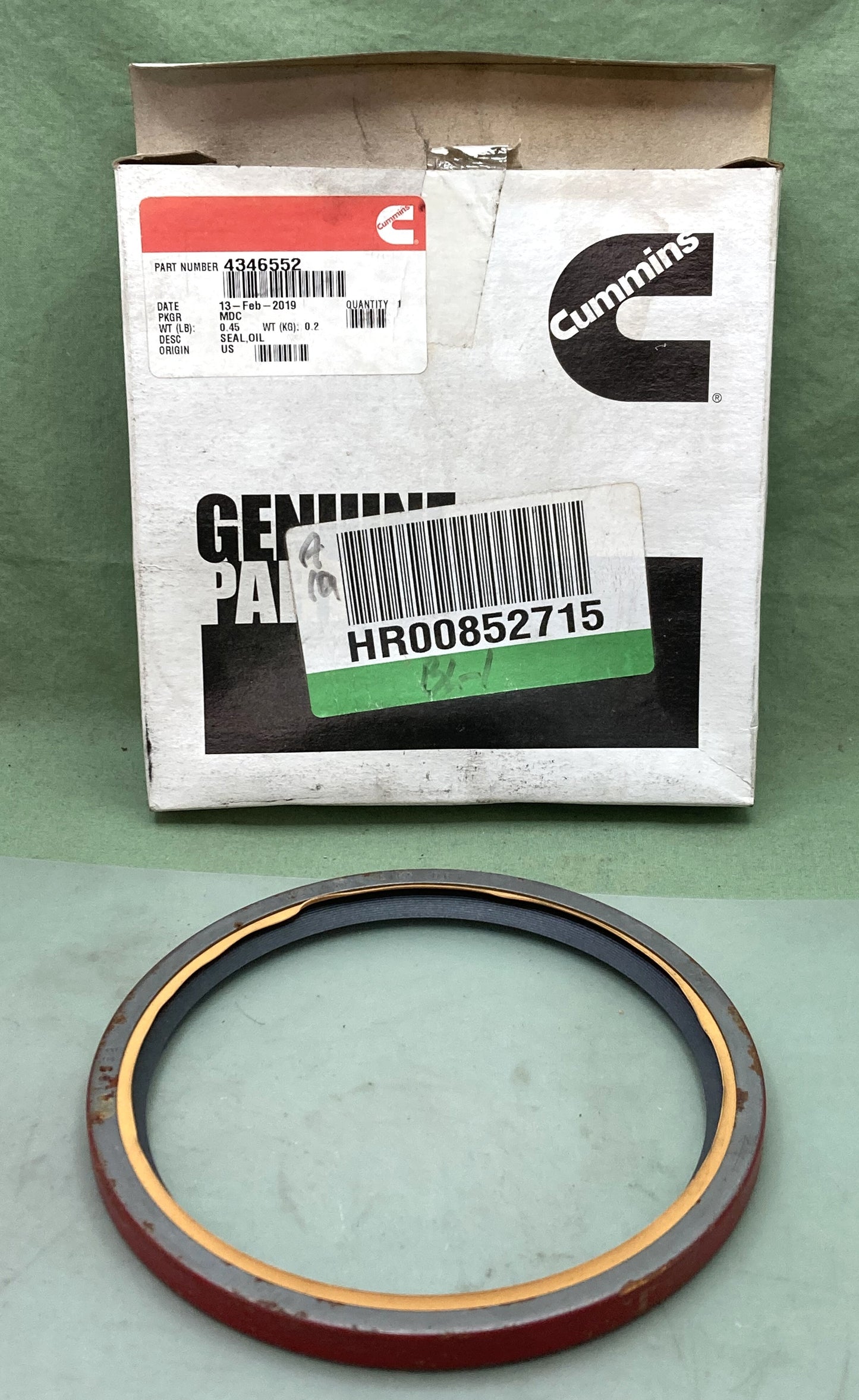New Genuine Cummins 4346552 Oil Seal