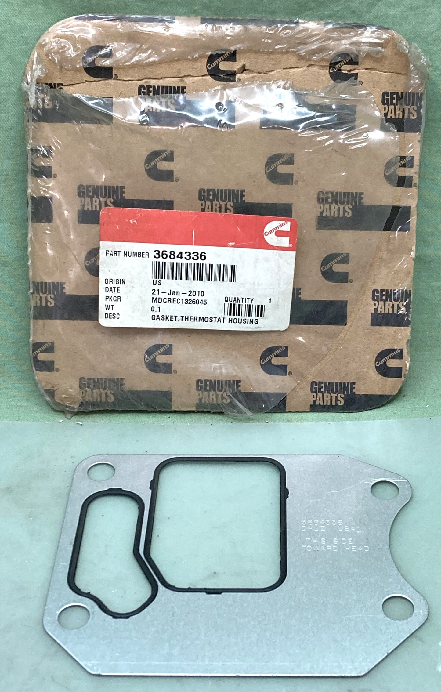 New Genuine Cummins 3684336 Thermostat Housing Gasket