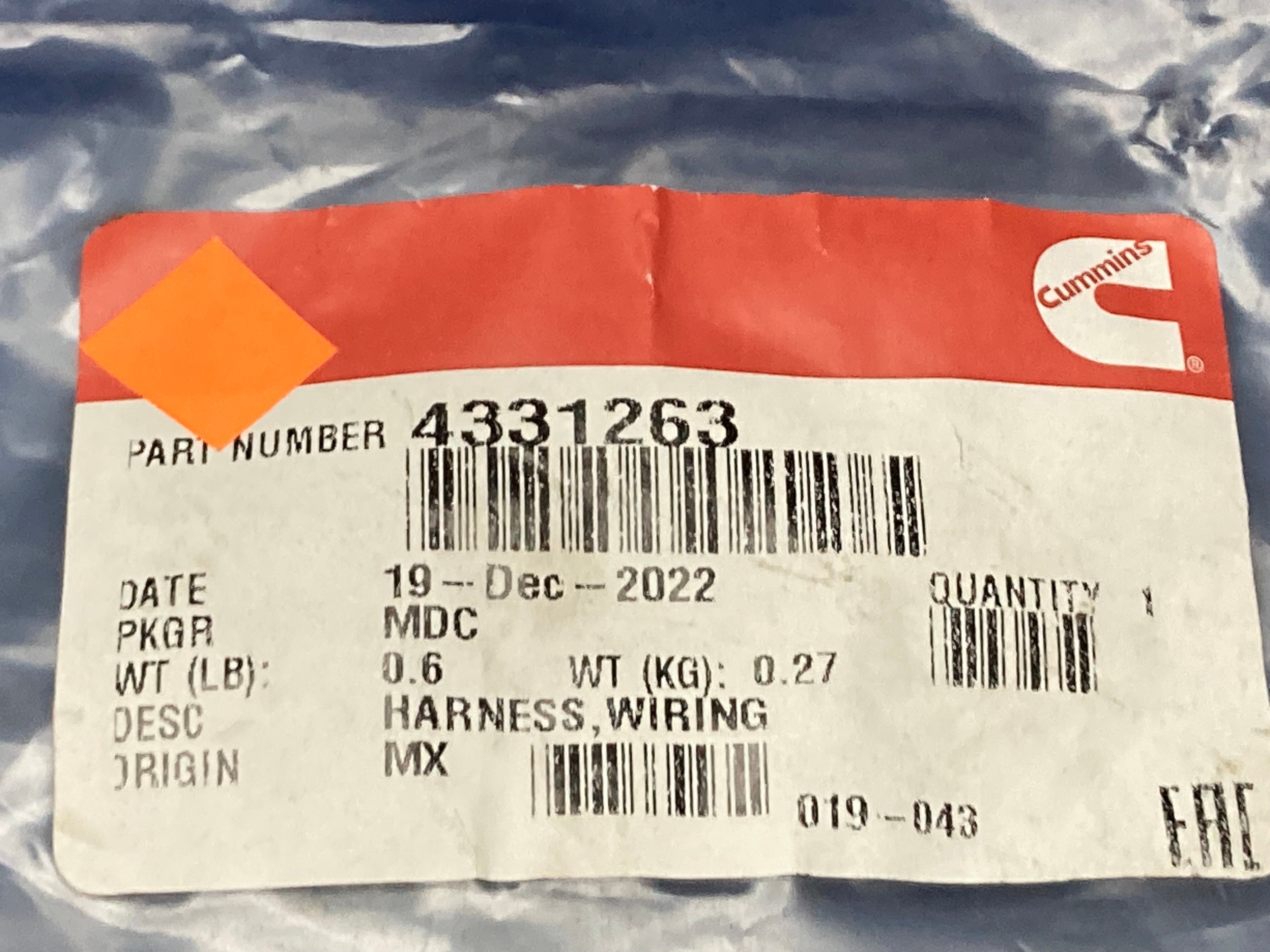 New Genuine Cummins 4331263 Wiring Harness – Merica Truck Parts