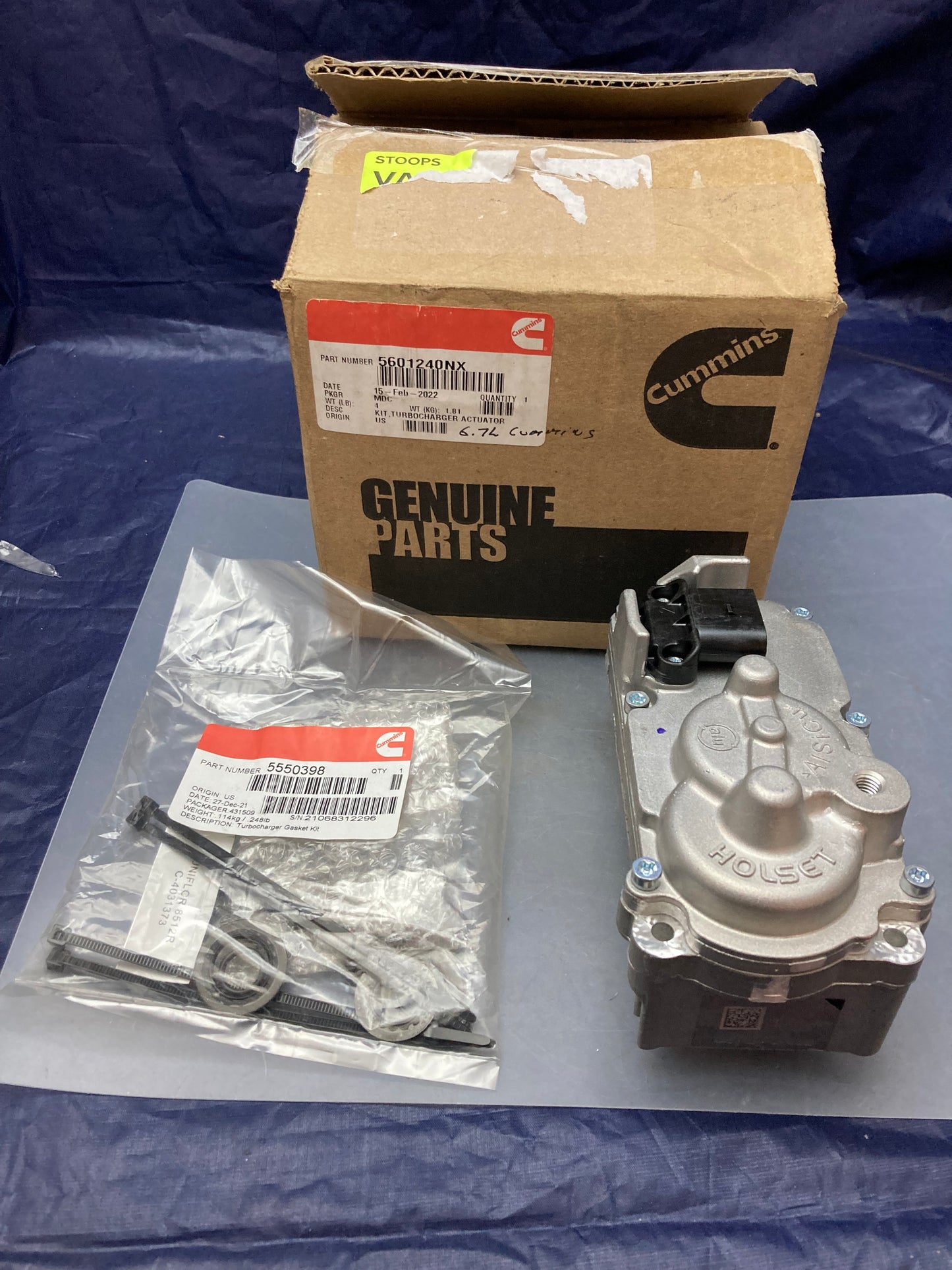 Cummins 5601240NX Turbocharger Actuator New Genuine Incomplete kit