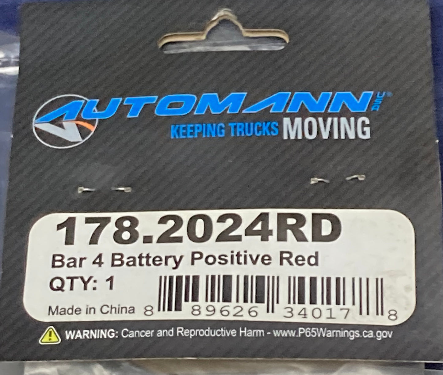 New Genuine Automann 178.2024RD Bar 4 Battery Positive Red