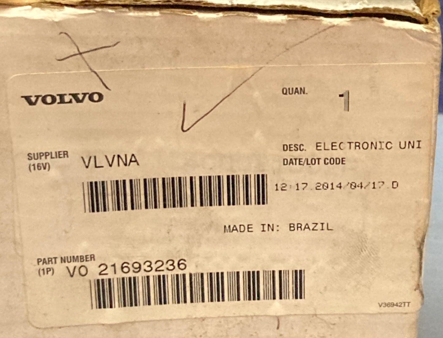 New Genuine Volvo 21693236 Electronic Unit