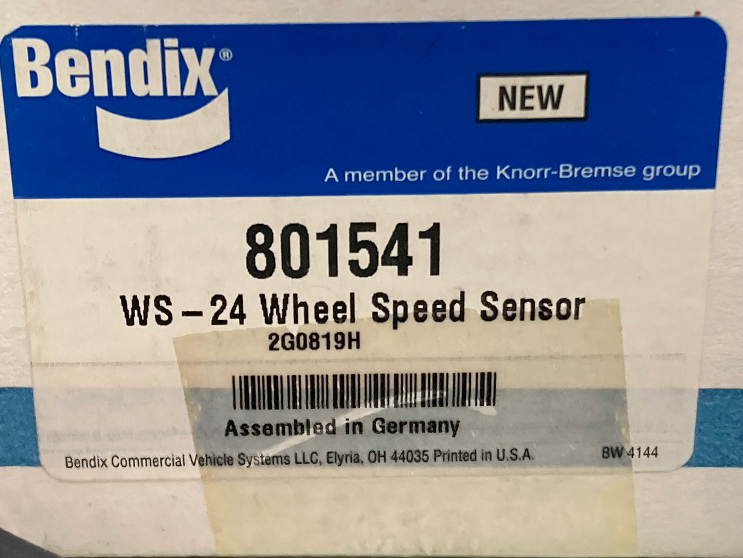 New Genuine Bendix 801541 WS-24 Wheel Speed Sensor