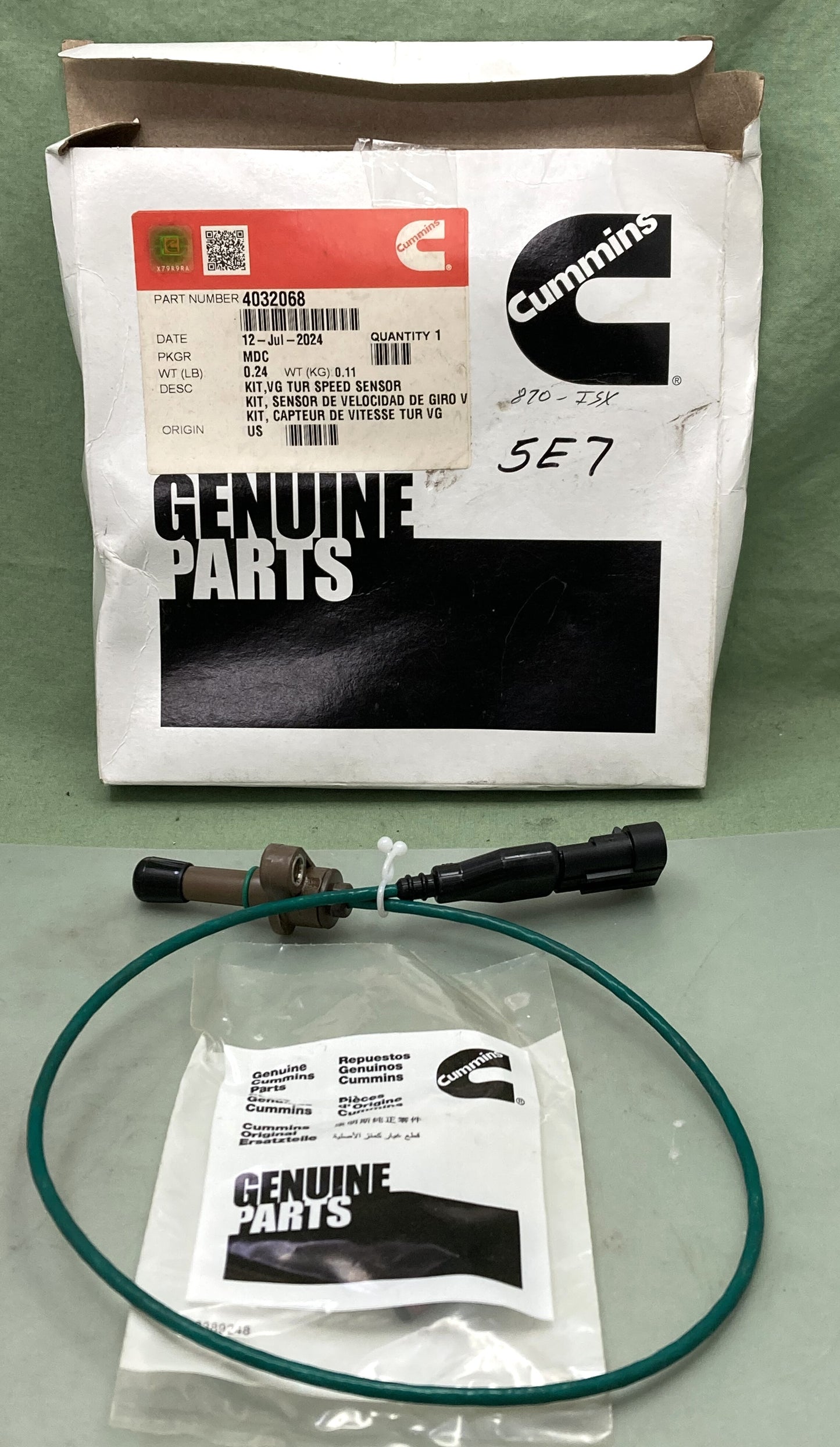 New Genuine Cummins 4032068 Turbocharger Boost Sensor