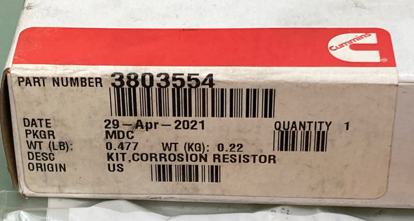 New Genuine Cummins 3803554 Corrosion Resistor Kit