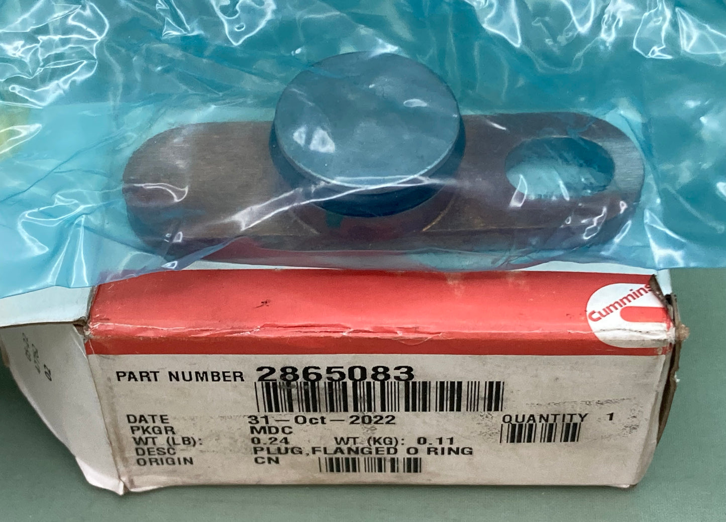 New Genuine Cummins 2865083 Flanged O Ring Plug
