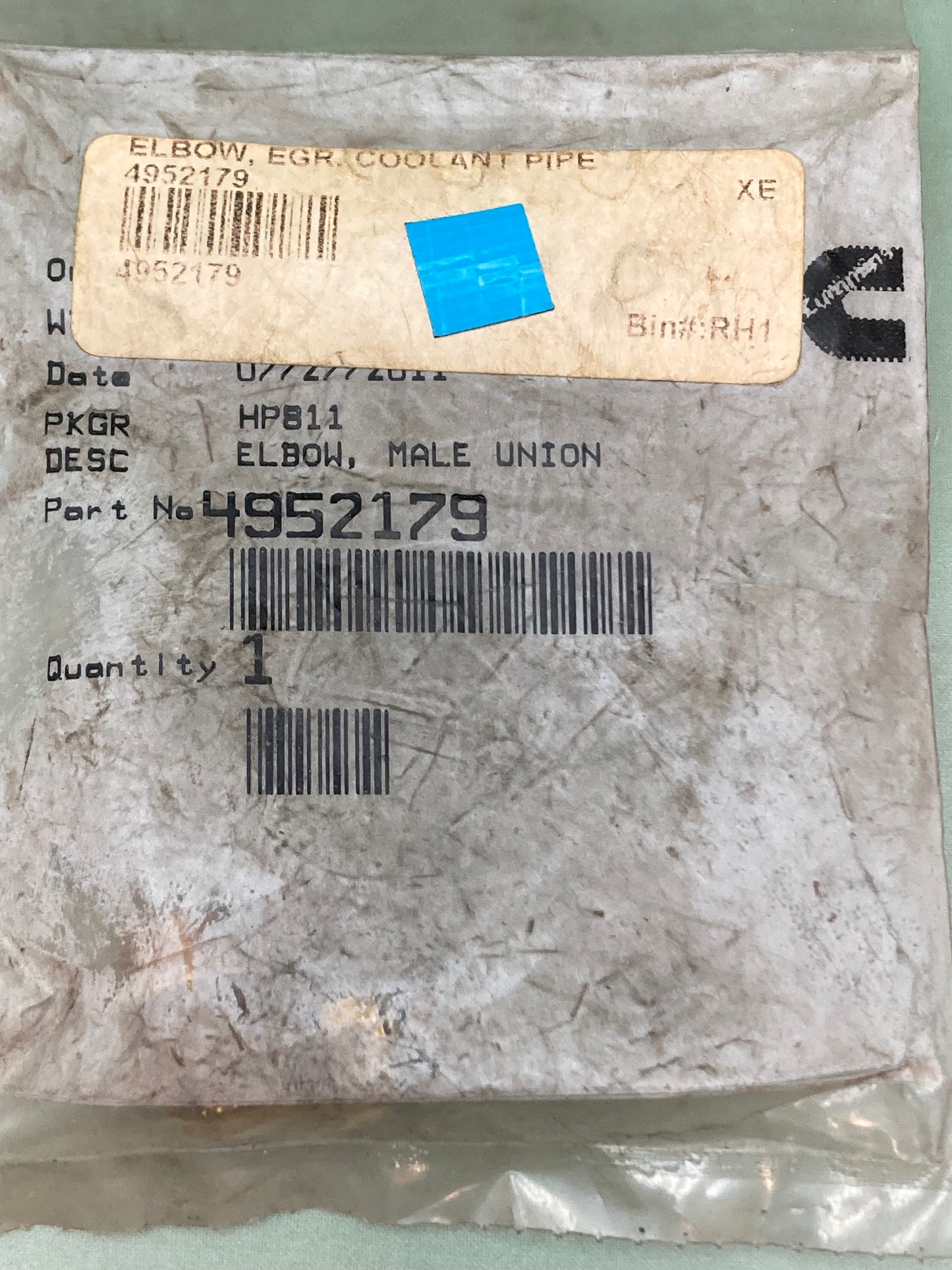 New Genuine Cummins 4952179 Male Elbow Fitting Union