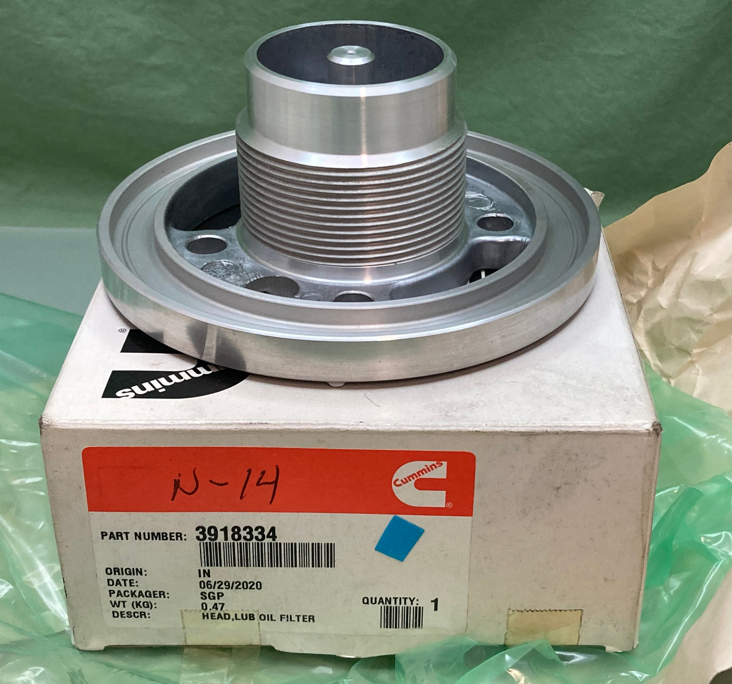 New Genuine Cummins 3918334 Lubricating Oil Filter Head