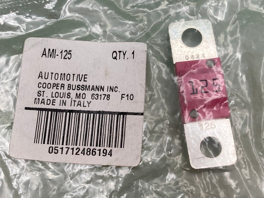 New Genuine Cooper Bussmann AMI-125 125 Amp Bolt On Fuse Ir 1000A- 32Vdc