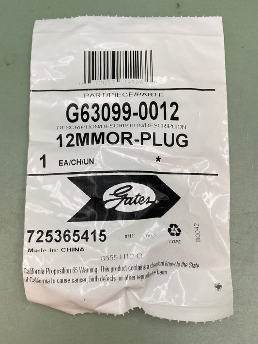 New Genuine Gates G63099-0012 12MMOR-PLUG