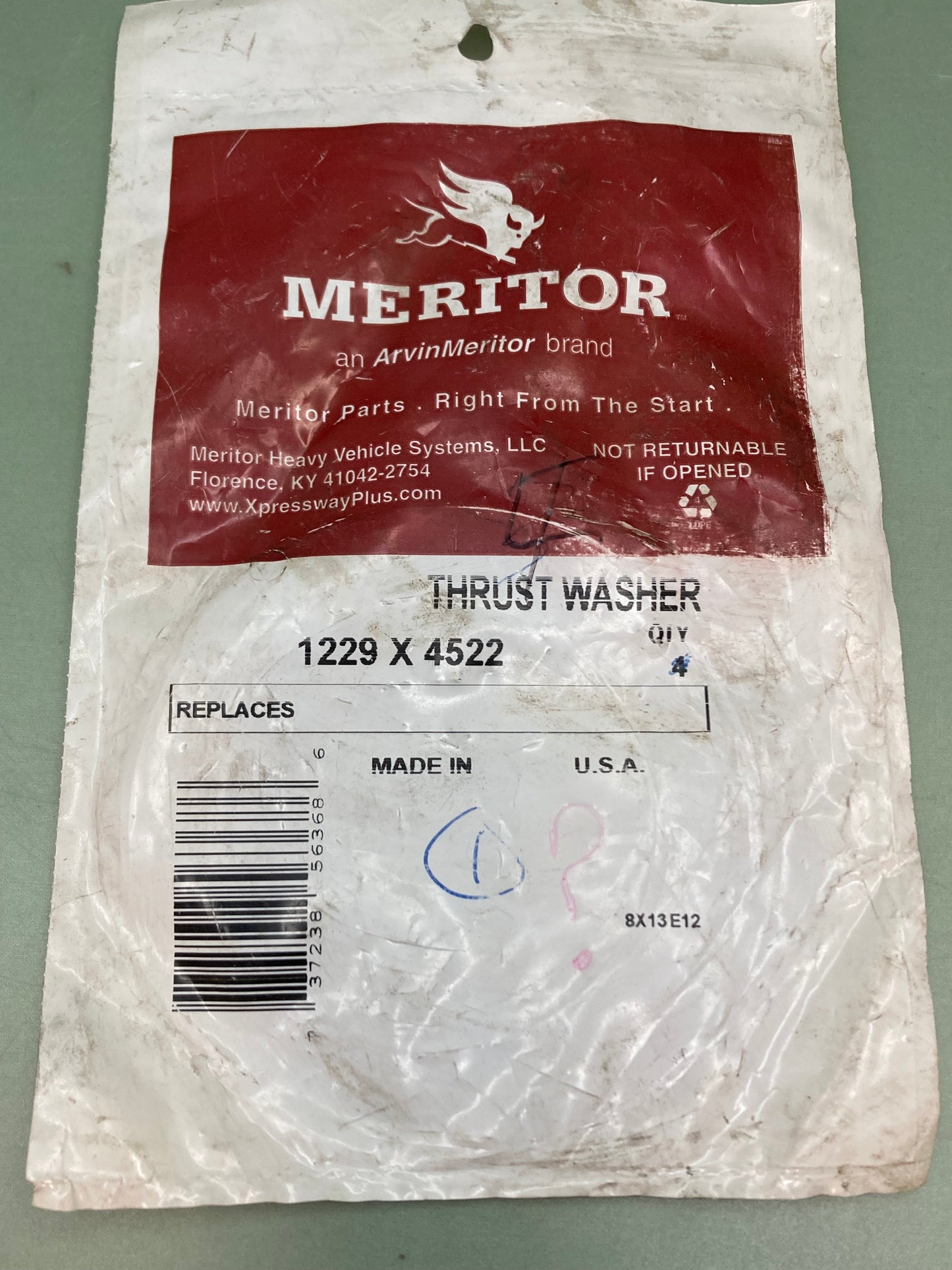 New Genuine Meritor 1229X4522 Thrust Washer