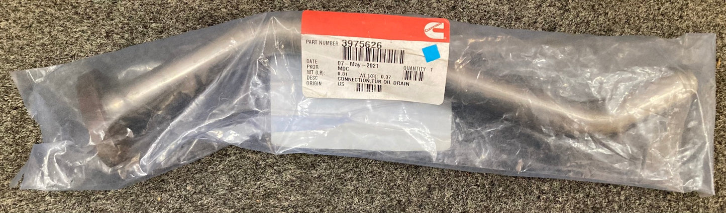 New Genuine Cummins 3975626 Connection, Tur Oil Drain